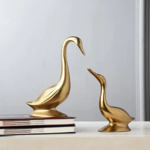 Luxury Golden Swan Decorative Figurines Set